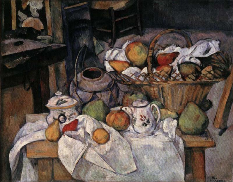 Paul Cezanne Still Life with Basket oil painting picture